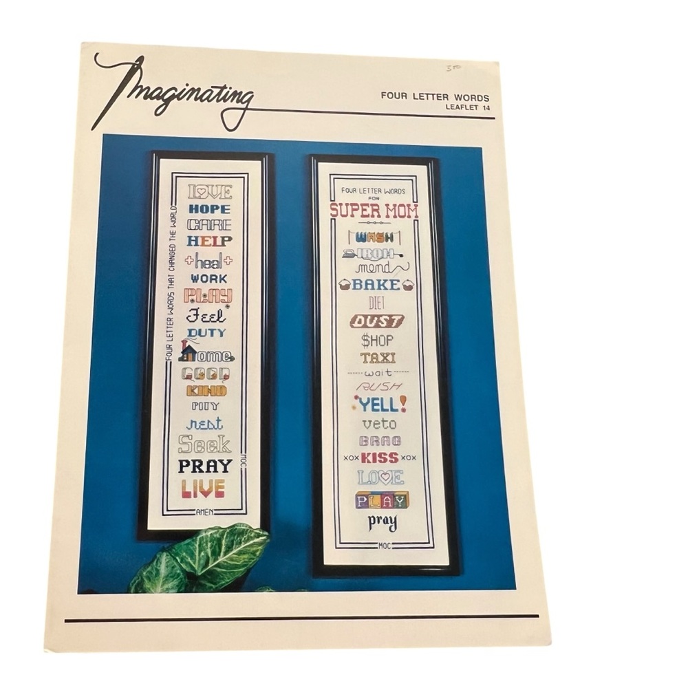 FOUR LETTER WORDS THAT CHANGED THE WORLD IMAGINATING #14 CROSS STITCH LEAFLET